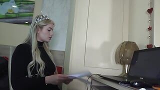 French Princess Home Office Foot Slave!