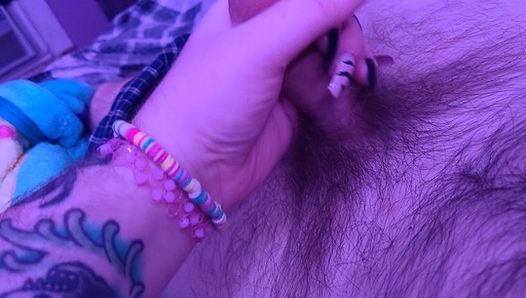 Tatuada bbw da marido masturbación con acrílicos