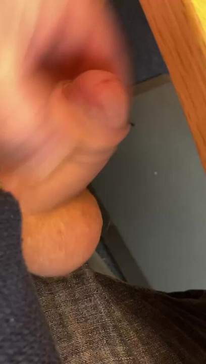 My freja jerks off under the desk at work