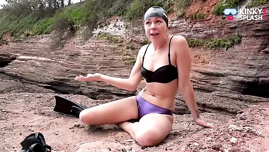 Shiny Latex Beach Tease