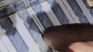 Shemale Big Hair Masturbating Cock