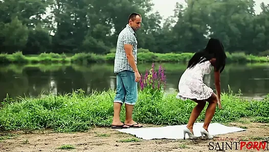 Male and Female Bffs Find Comfort in Each Other's Bodies by the River