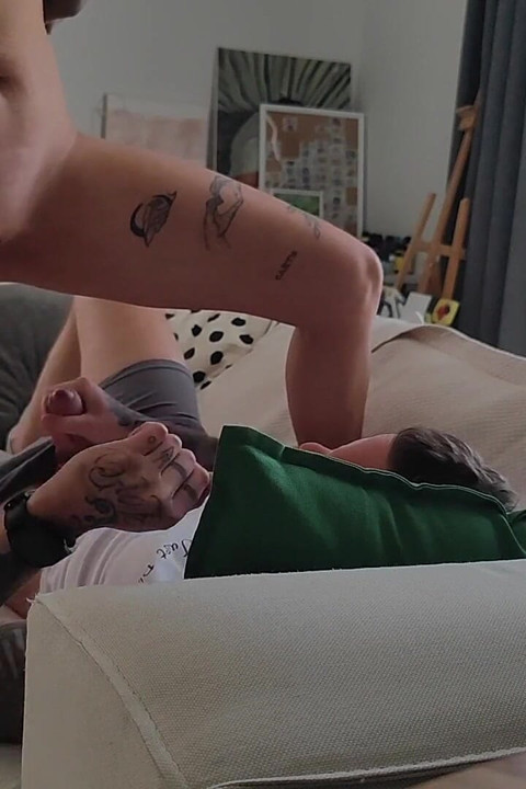 My Stepsister Caught Me Jerking off and Helped Me Cum!