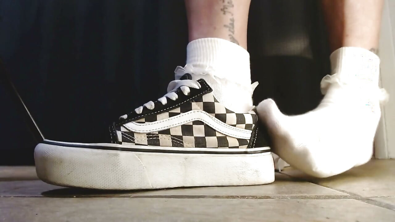 College Loszka marszczone skarpetki Fav para Trampki vans
