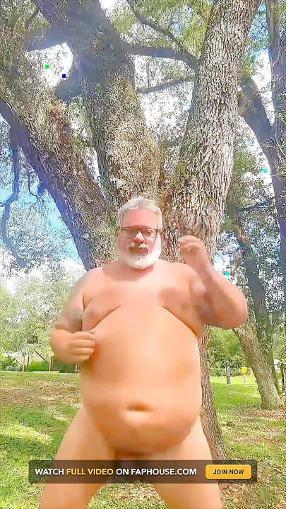 Naked Dancing Bear in the Wilderness Showing His Hole