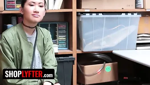 Shoplyfter - Skinny Mischievous Asian Jade Noir Caught Stealing and Got Disciplined by Perv Officer