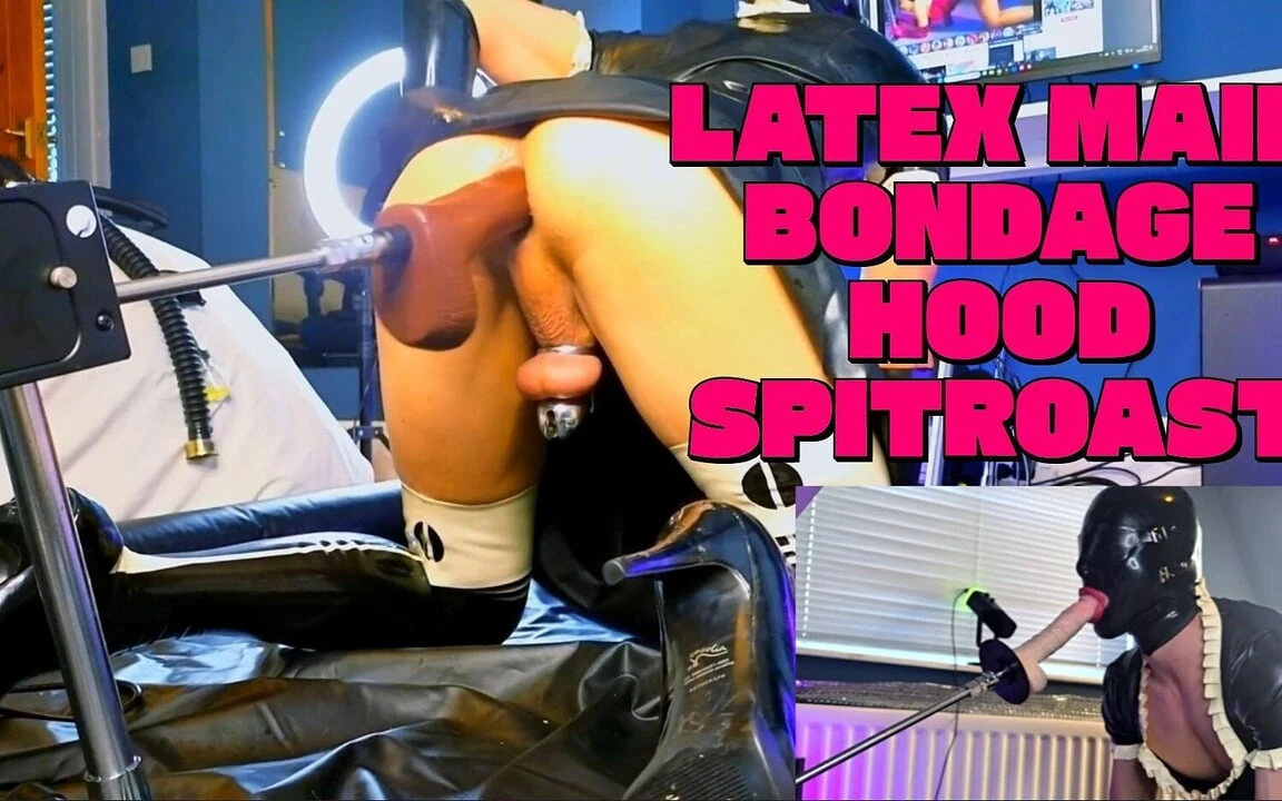 Lateks hizmetçi esaret başlığı tükürme