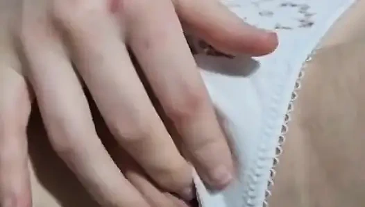 Rubbing My Pussy and Masturbating in My White Thong