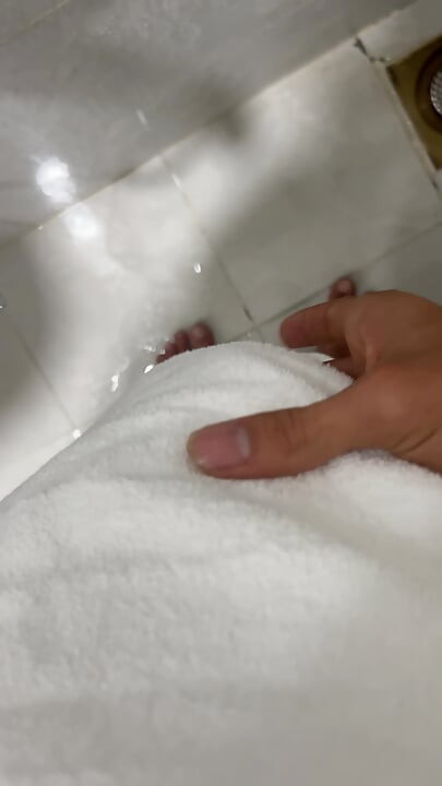 The young man escaped into the bathroom to relieve his needs.
