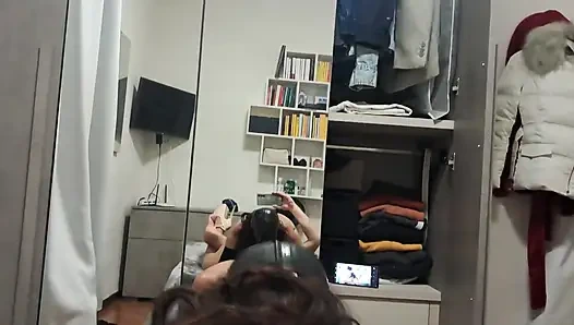 MILF Takes Cock in Her Mouth Upside Down, POV