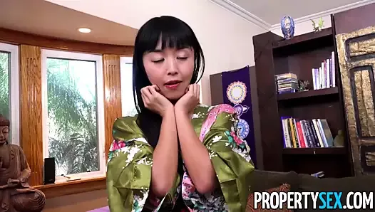 PropertySex - Hot Japanese tenant fucks her landlord
