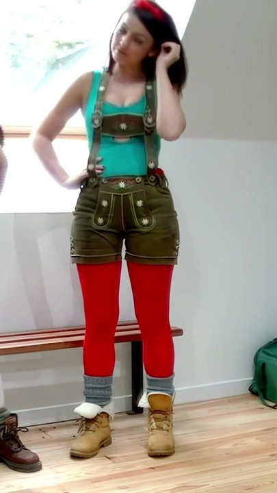 Carla’s Tits Jiggle As Bryoni Teases In Tight Lederhosen! | Clip 2