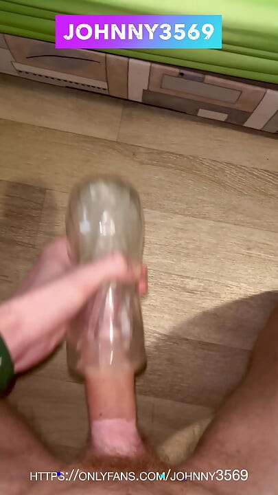 Young Horny Pup Twink Fucking a Fleshlight. Big Dick, Hot Body