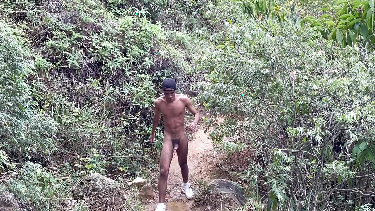 Enjoying Handjob Outdoors