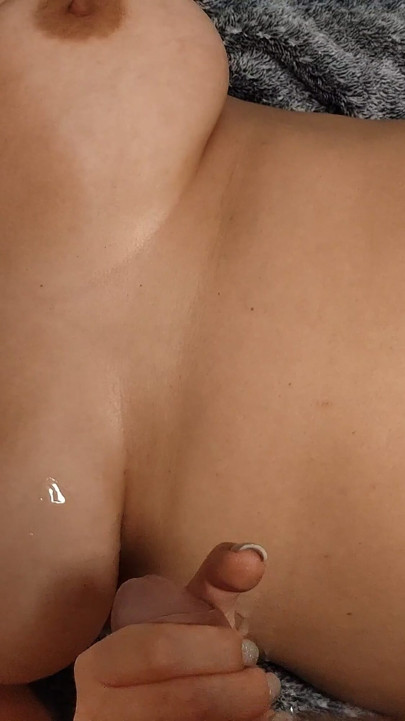 Love to masturbate each other. Body shaking orgasm and cum on tits with hard nipples | Clip 1