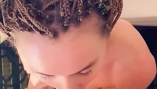 Cutie woke up with a thick cock in her throat