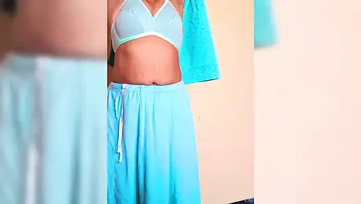 ammu dress change nighty to saree big tits ammus boobs show