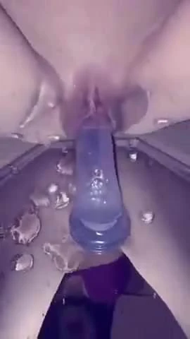 squirting with big dildo