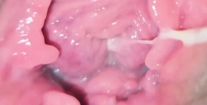 Camera in Vagina, Cervix POV, Creampie