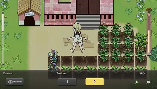 Village Rhapsody - inek bir kızın edepsiz büyük göğüslerini sağıyor