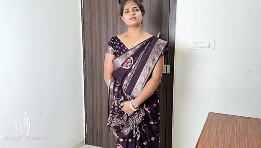 The tender garden was looking up at the coconut tree with the saree up and then the owner took it home and fucked the table.