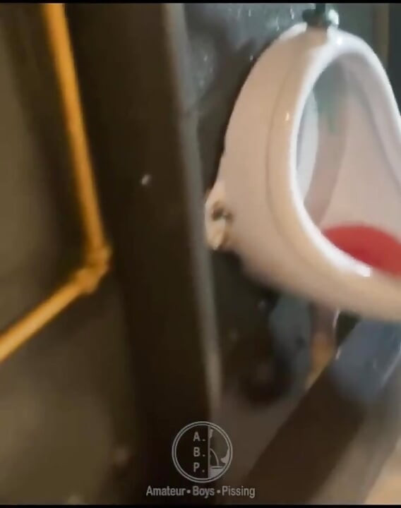 Amateur Guy Caught in Public Urinal (he Can't Pee so He Prefers to Jerk off)