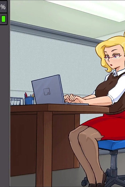 Barely Working - Busty Blonde Fucked by Everyone in the Office - 3D Porn Game