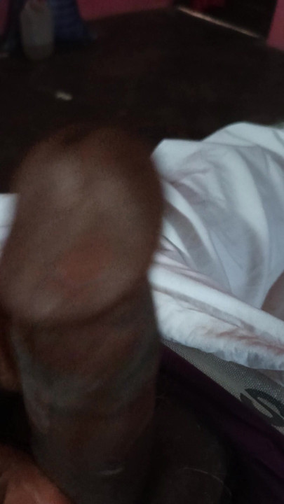 My husband's body part that satisfies me every night. It is quite thick, long, strong, and dark.