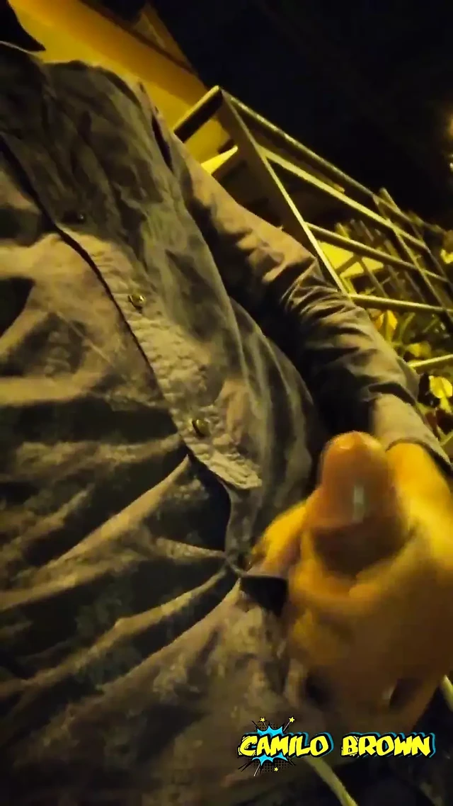 Hot colombian guy jerking off in public after a party night - Camilo Brown
