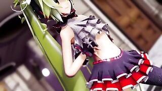 初音ミク 征服者 脱衣 ダンス MMD 3D ブロンド 髪色 編集 Smixix