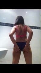 Amateur strips and masturbates