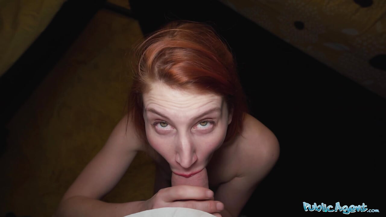 She nervously takes off her clothes in front of a stranger in POV - Public Agent