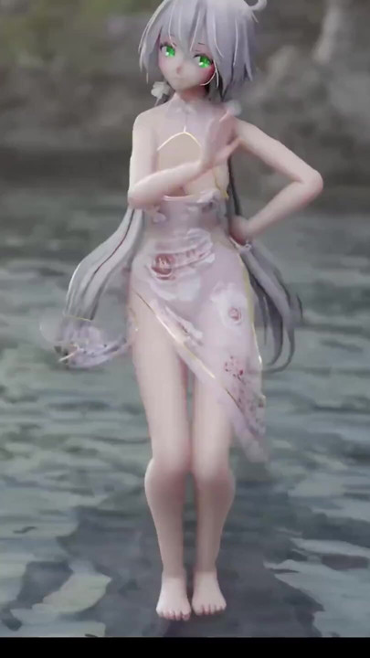 [MMD] house dance weak sound Luo Tianyi explosive breasts obscene patterns black silk | Clip 2