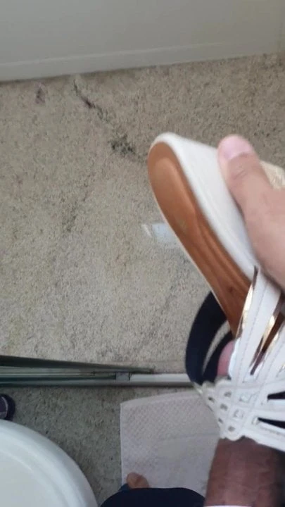 Cum on wife's friend shoe