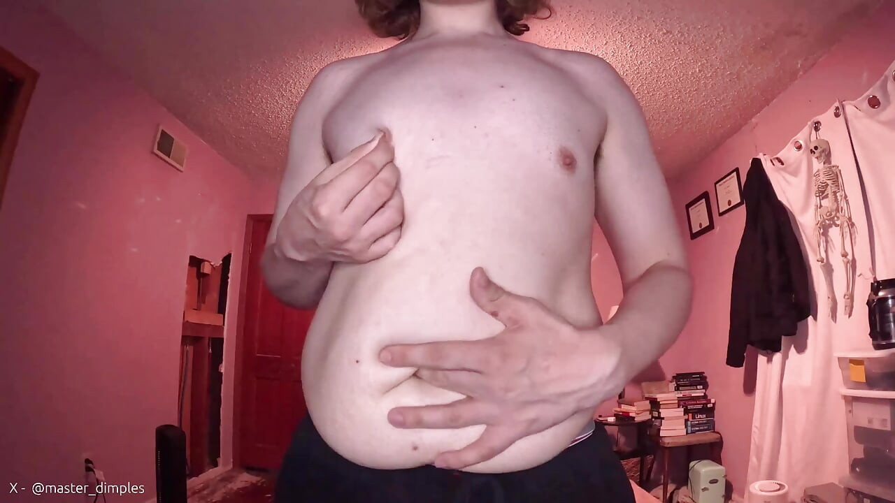 I play with my belly and nipples - Lotion, Belly, & Nipple Video