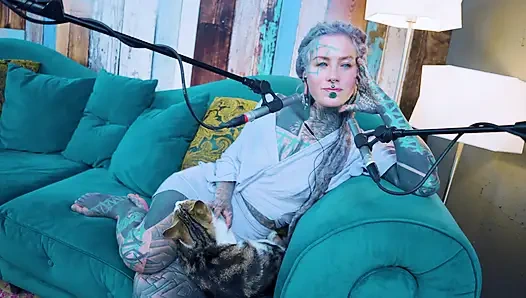 I talk about E - Empathy - ASMR podcast SFW talking goth skinny girl dreadlocks tattoo model inked girl