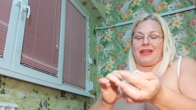 White thong piss, stuff and wank dildo in c2c