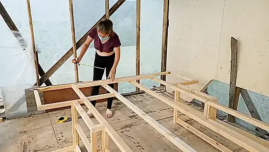 Nackte holzarbeit