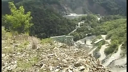 Hairless less girl gets doggysytled outdoors