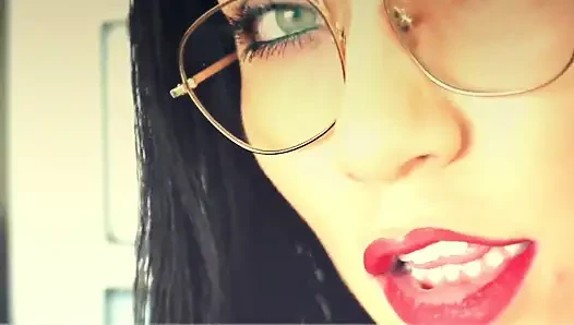 Latina with a Sensual Body Posing in Her Latex Skirt