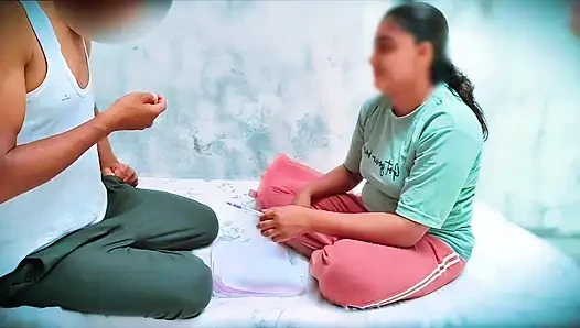 village girl gose to tution but is punished by the teacher for not completing her homework, and Fuck her tight pussy by teacher,