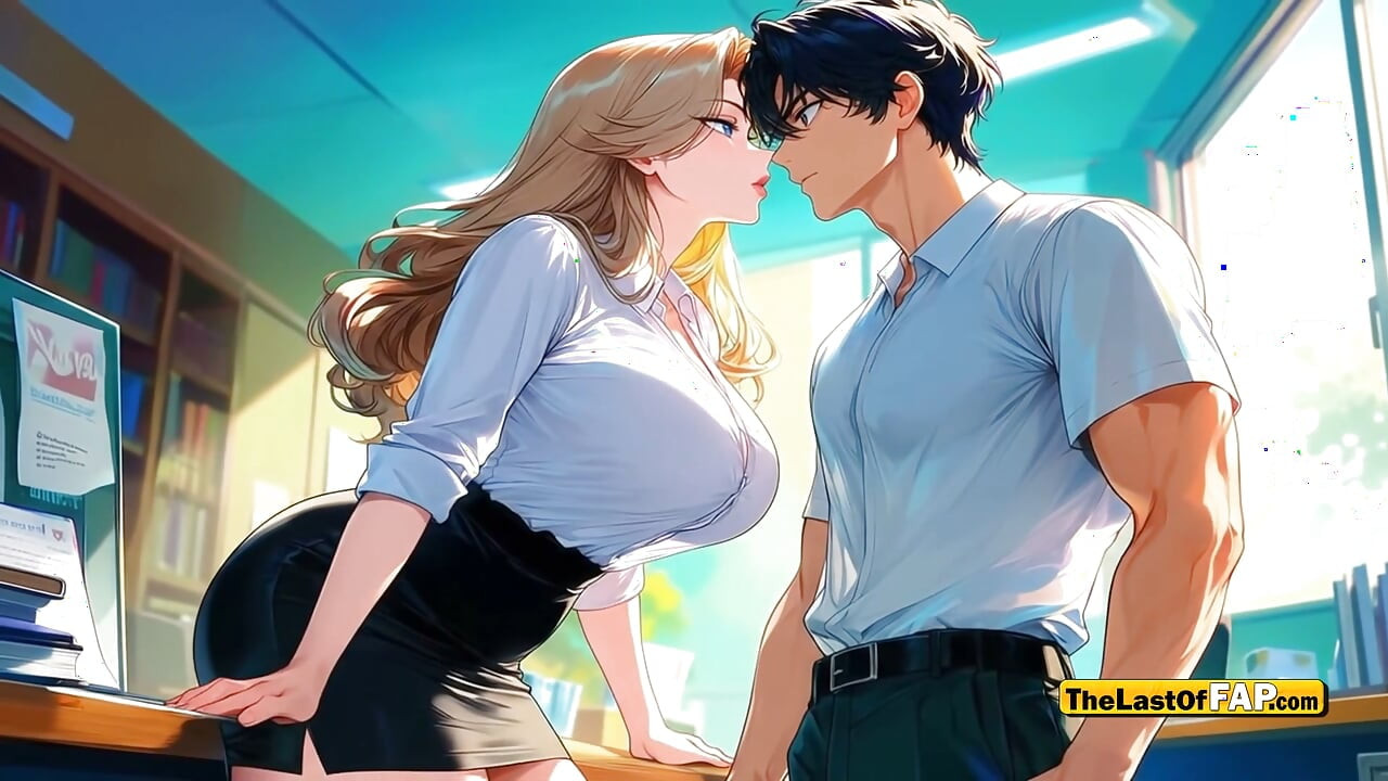 Heet MILF wordt geneukt door geobsedeerde student in de bibliotheek, ongecensureerde AI-hentai
