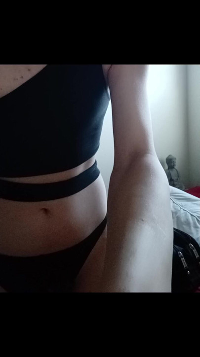 Young femboy striptease