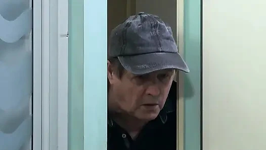 Classy milf Caroline Stines fucked by two guys