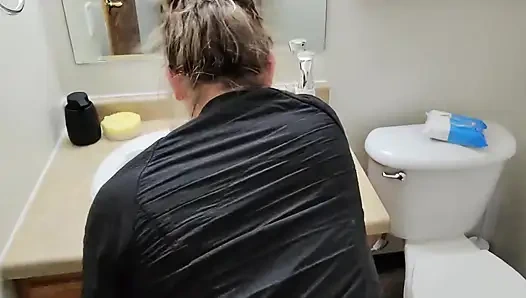 Sneaky Sex with Horny Wife in the Bathroom After Party