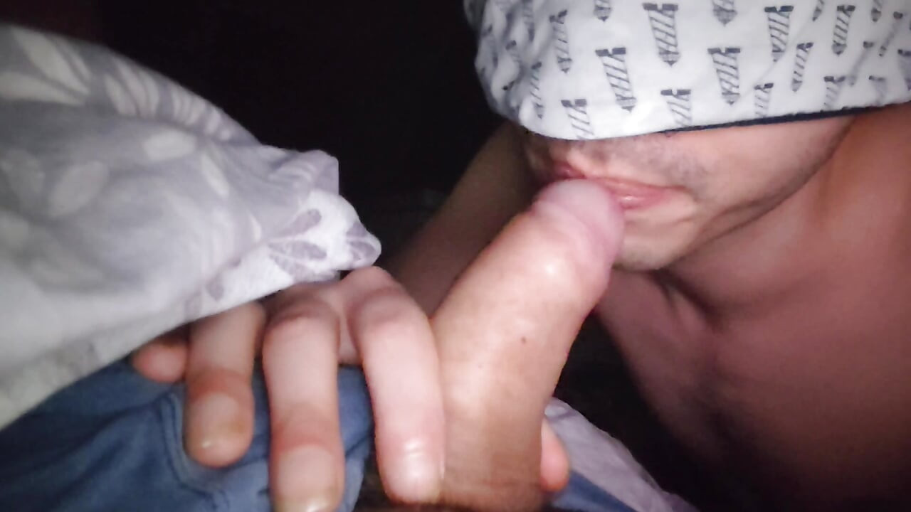 Bearded Twink Gives His Stepdaddy a Blowjob