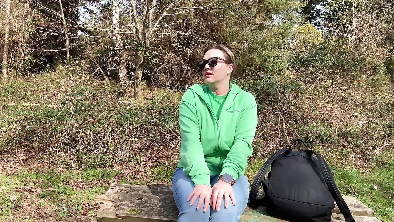 Desperate Outdoor Wetting Jeans on the Public Trail
