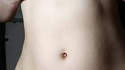 creampie in tight pussy after rubbing on cock and fucking