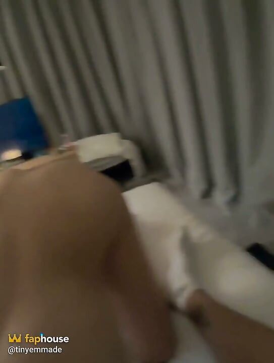 POV Teen Tinyemmade in a Hotel Room, Pussy Licked and Fucked with Bukkake