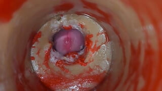 التلقيح - الكاميرا الداخلية تلتقط قذف الذكور العميق